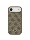 Guess Guess PU Leather 4G Strass Triangle Logo Gold Frame MagSafe Zadní Kryt pro iPhone Air Brown