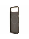 Guess Guess PU Leather 4G Strass Triangle Logo Gold Frame MagSafe Zadní Kryt pro iPhone Air Brown