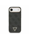 Guess Guess PU Leather 4G Strass Triangle Logo Gold Frame MagSafe Zadní Kryt pro iPhone Air Black