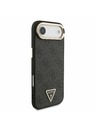 Guess Guess PU Leather 4G Strass Triangle Logo Gold Frame MagSafe Zadní Kryt pro iPhone Air Black