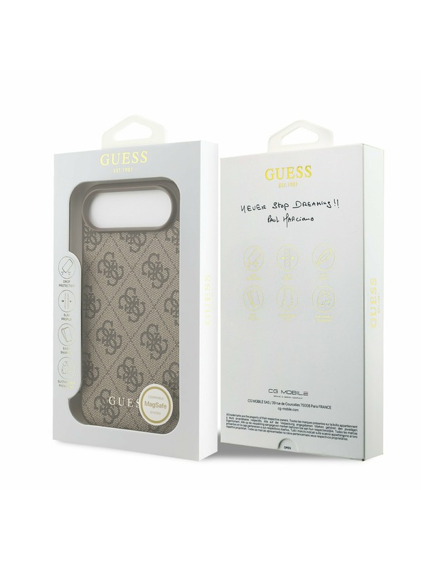 Guess Guess 4G Charm MagSafe Zadní Kryt pro iPhone Air Tone on Tone Brown