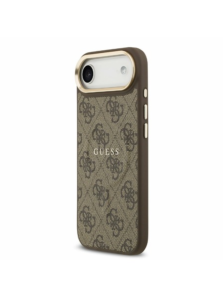 Guess Guess PU Leather 4G Gold Frame MagSafe Zadní Kryt pro iPhone Air Brown