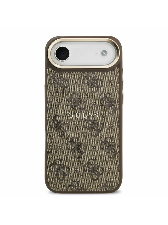 Guess Guess PU Leather 4G Gold Frame MagSafe Zadní Kryt pro iPhone Air Brown