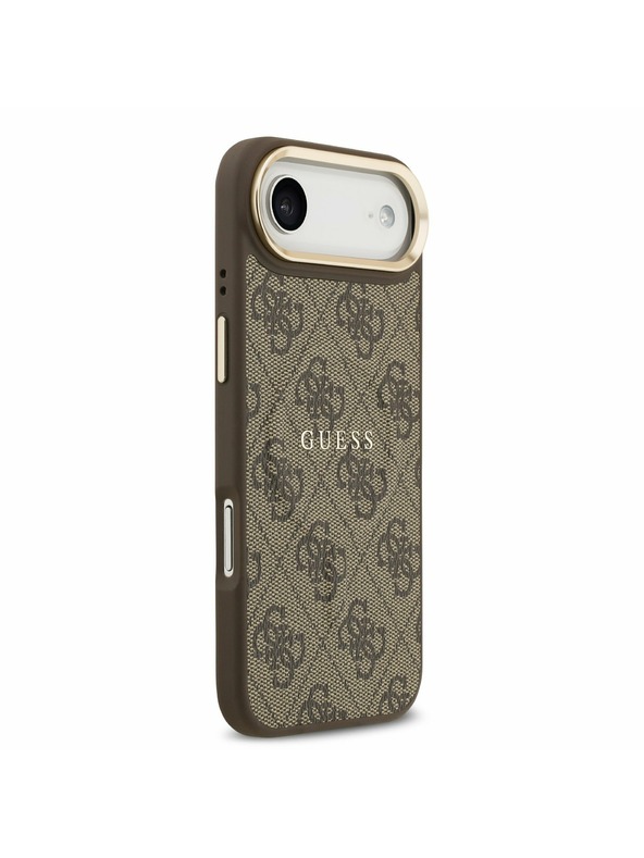 Guess Guess PU Leather 4G Gold Frame MagSafe Zadní Kryt pro iPhone Air Brown