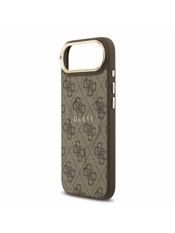 Guess Guess PU Leather 4G Gold Frame MagSafe Zadní Kryt pro iPhone Air Brown