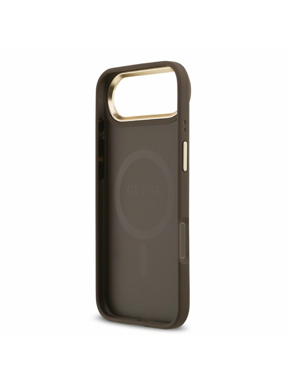 Guess Guess PU Leather 4G Gold Frame MagSafe Zadní Kryt pro iPhone Air Brown