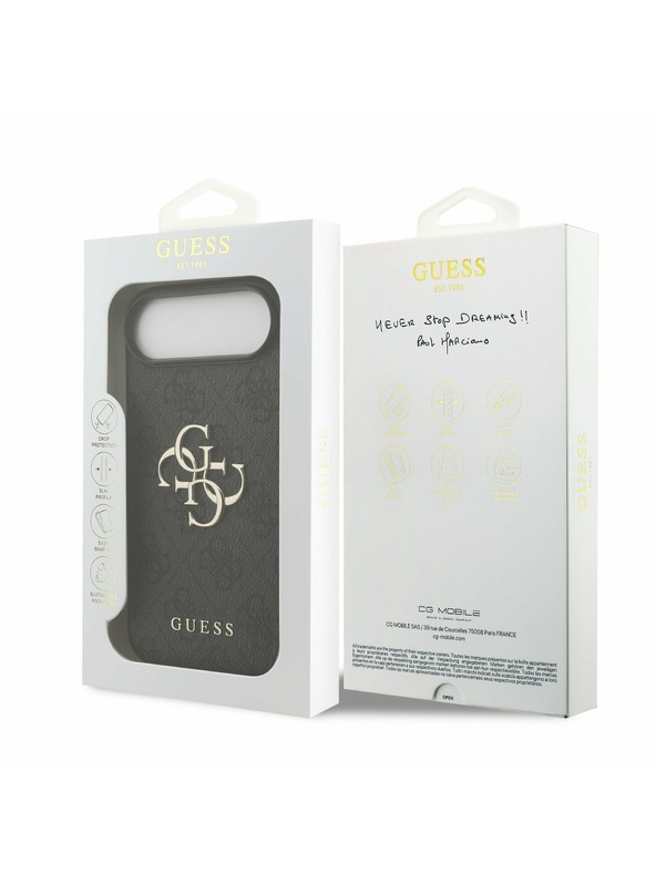 Guess Guess PU 4G Metal Logo Zadní Kryt pro iPhone Air Grey