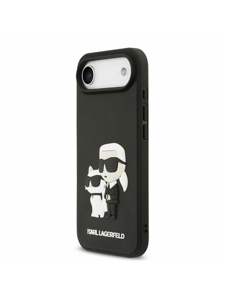 Karl Lagerfeld Karl Lagerfeld 3D Rubber Karl and Choupette Zadní Kryt pro iPhone Air Black