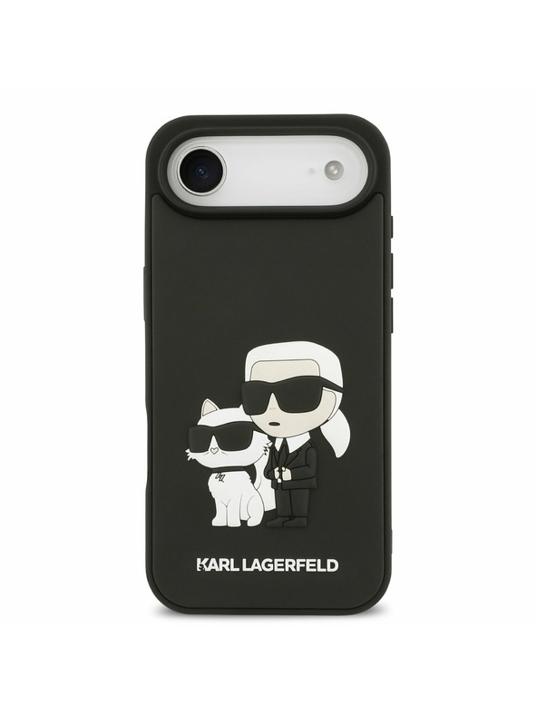Karl Lagerfeld Karl Lagerfeld 3D Rubber Karl and Choupette Zadní Kryt pro iPhone Air Black