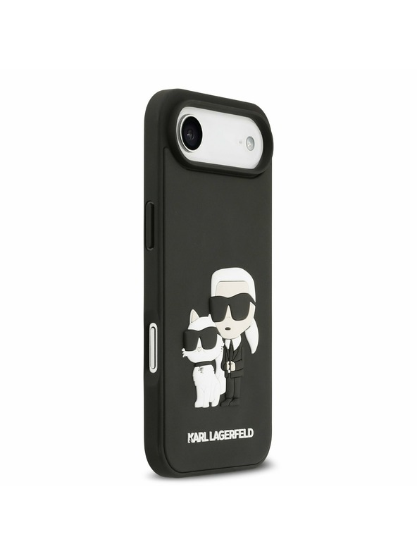 Karl Lagerfeld Karl Lagerfeld 3D Rubber Karl and Choupette Zadní Kryt pro iPhone Air Black