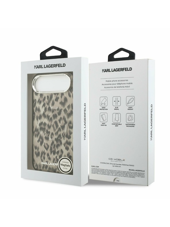 Karl Lagerfeld Karl Lagerfeld IML Leopard MagSafe Zadní Kryt pro iPhone Air Brown