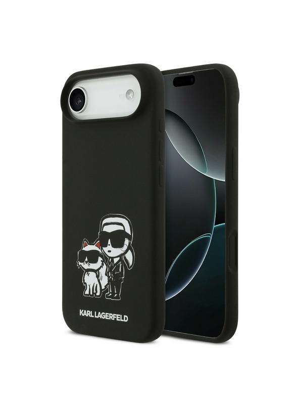 Karl Lagerfeld Karl Lagerfeld Liquid Silicone K&CH Sketch MagSafe Zadní Kryt pro iPhone Air Black