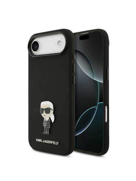 Karl Lagerfeld Karl Lagerfeld Liquid Silicone Metal Ikonik Zadní Kryt pro iPhone Air Black