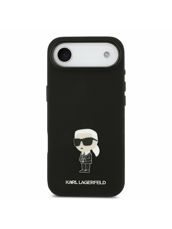 Karl Lagerfeld Karl Lagerfeld Liquid Silicone Metal Ikonik Zadní Kryt pro iPhone Air Black