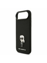 Karl Lagerfeld Karl Lagerfeld Liquid Silicone Metal Ikonik Zadní Kryt pro iPhone Air Black