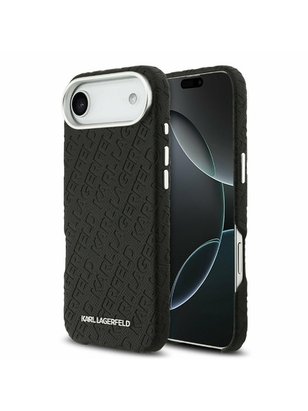 Karl Lagerfeld Karl Lagerfeld Grained PU Repeated Logo MagSafe Zadní Kryt pro iPhone Air Black