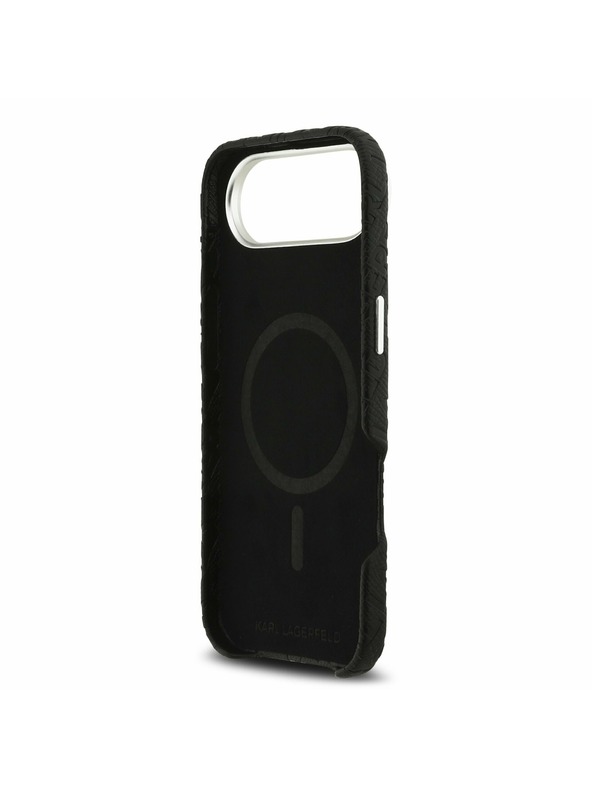Karl Lagerfeld Karl Lagerfeld Grained PU Repeated Logo MagSafe Zadní Kryt pro iPhone Air Black