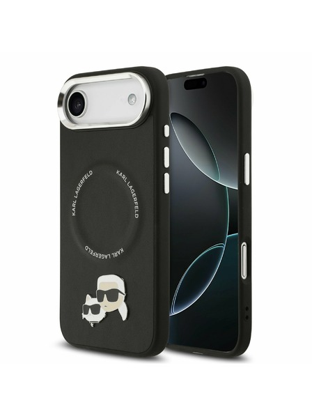 Karl Lagerfeld Karl Lagerfeld PU Karl and Choupette Heads Pins MagSafe Zadní Kryt pro iPhone Air Black