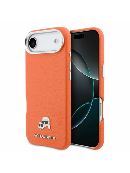 Karl Lagerfeld Karl Lagerfeld PU Karl and Choupette Heads Pins MagSafe Zadní Kryt pro iPhone Air Orange