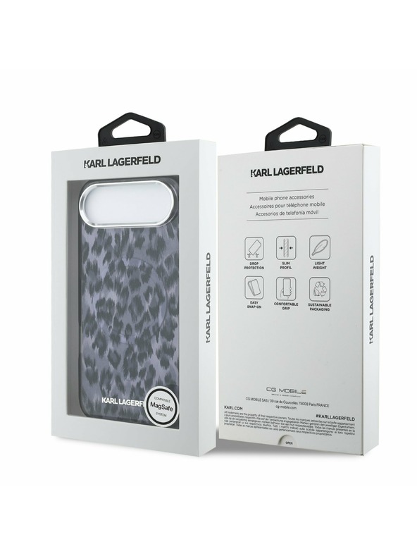 Karl Lagerfeld Karl Lagerfeld IML Leopard MagSafe Zadní Kryt pro iPhone Air Grey