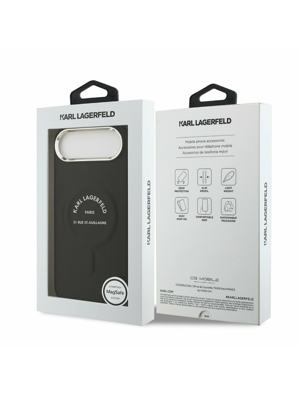 Karl Lagerfeld Karl Lagerfeld PU RSG Logo MagSafe Zadní Kryt pro iPhone Air Black