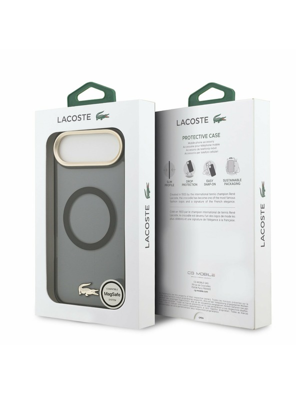 Lacoste Lacoste PC/TPU Frosted Finish Gold Logo MagSafe Zadní Kryt pro iPhone Air Black