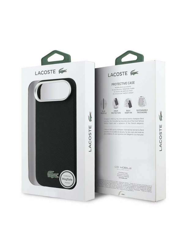 Lacoste Lacoste Iconic Petit Pique Metal Logo MagSafe Zadní Kryt pro iPhone Air Black