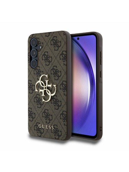 Guess Guess PU 4G Metal Logo Zadní Kryt pro Samsung Galaxy A55 5G Brown