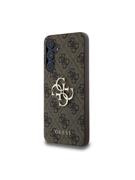 Guess Guess PU 4G Metal Logo Zadní Kryt pro Samsung Galaxy A55 5G Brown