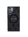 Guess Guess PU Leather 4G Colored Ring MagSafe Zadní Kryt pro Samsung Galaxy S24 Ultra Black