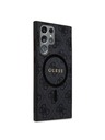 Guess Guess PU Leather 4G Colored Ring MagSafe Zadní Kryt pro Samsung Galaxy S24 Ultra Black