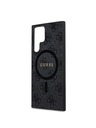 Guess Guess PU Leather 4G Colored Ring MagSafe Zadní Kryt pro Samsung Galaxy S24 Ultra Black