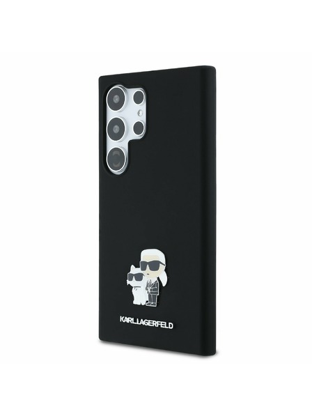 Karl Lagerfeld Karl Lagerfeld Liquid Silicone Metal Karl and Choupette Zadní Kryt pro Samsung Galaxy S24 Ultra Black