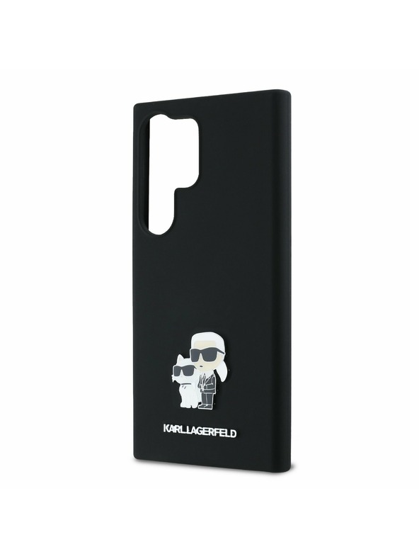 Karl Lagerfeld Karl Lagerfeld Liquid Silicone Metal Karl and Choupette Zadní Kryt pro Samsung Galaxy S24 Ultra Black