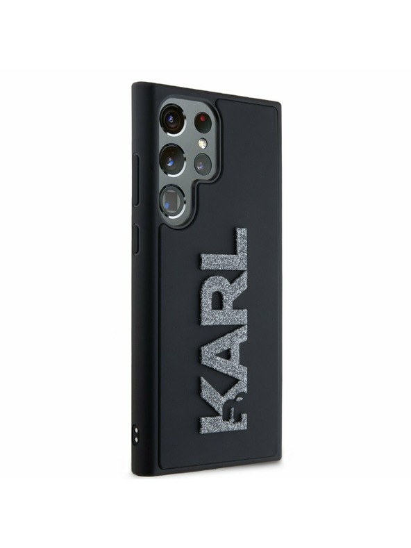 Karl Lagerfeld Karl Lagerfeld 3D Rubber Glitter Logo Zadní Kryt pro Samsung Galaxy S24 Ultra Black