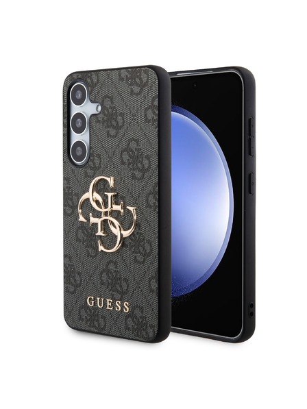 Guess Guess PU 4G Metal Logo Zadní Kryt pro Samsung Galaxy S24+ Grey