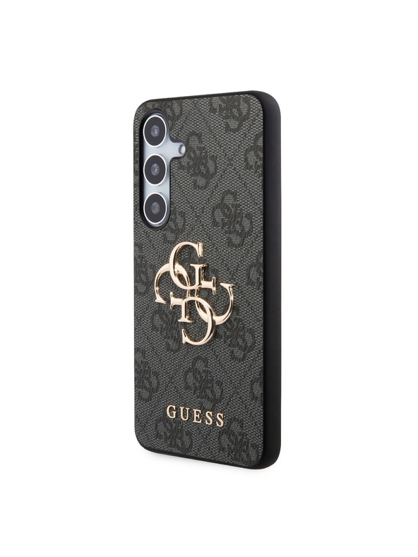Guess Guess PU 4G Metal Logo Zadní Kryt pro Samsung Galaxy S24+ Grey