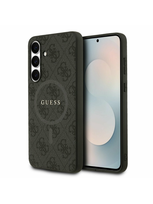 Guess Guess PU Leather 4G Colored Ring MagSafe Zadní Kryt pro Samsung Galaxy S25 FE Black