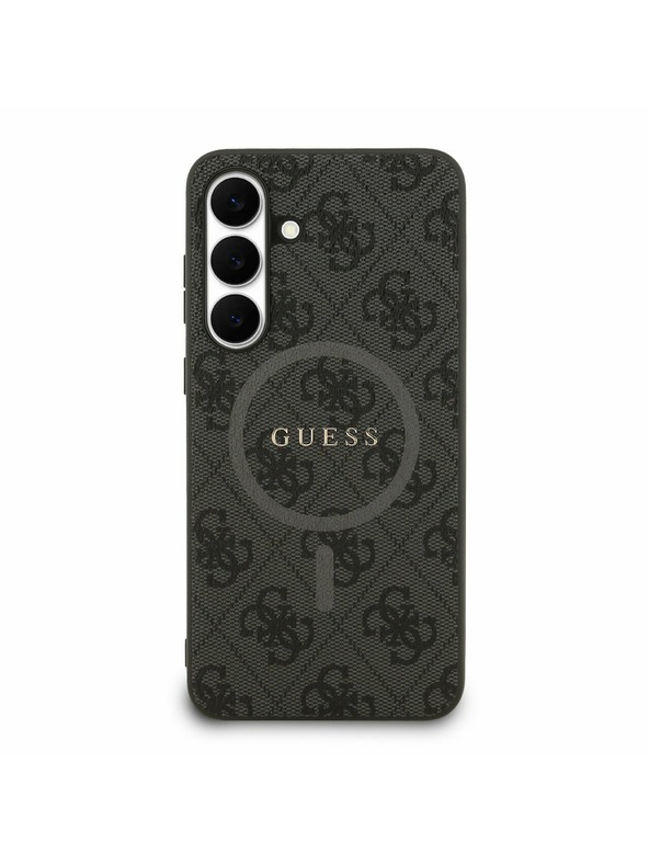 Guess Guess PU Leather 4G Colored Ring MagSafe Zadní Kryt pro Samsung Galaxy S25 FE Black