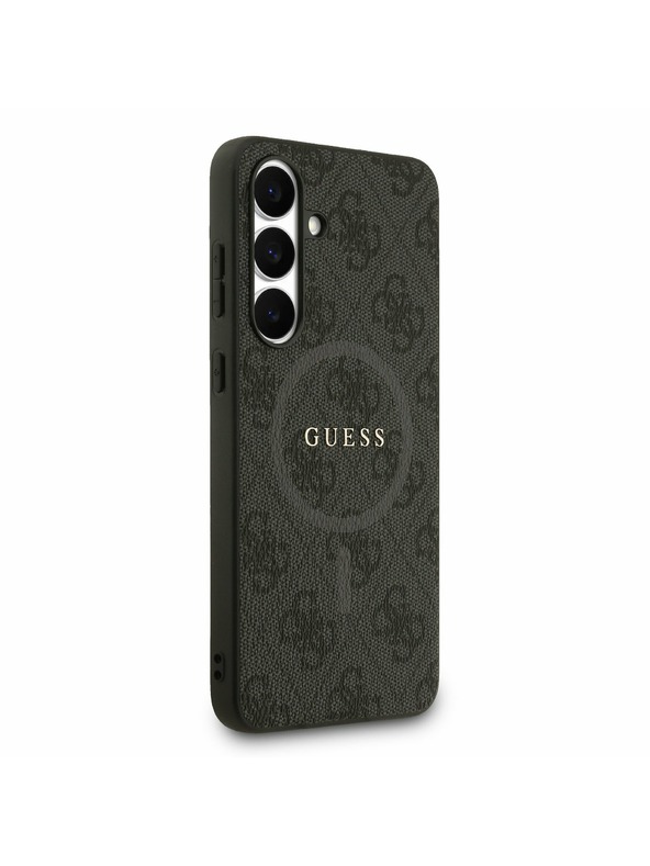 Guess Guess PU Leather 4G Colored Ring MagSafe Zadní Kryt pro Samsung Galaxy S25 FE Black