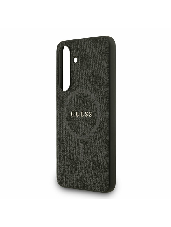 Guess Guess PU Leather 4G Colored Ring MagSafe Zadní Kryt pro Samsung Galaxy S25 FE Black