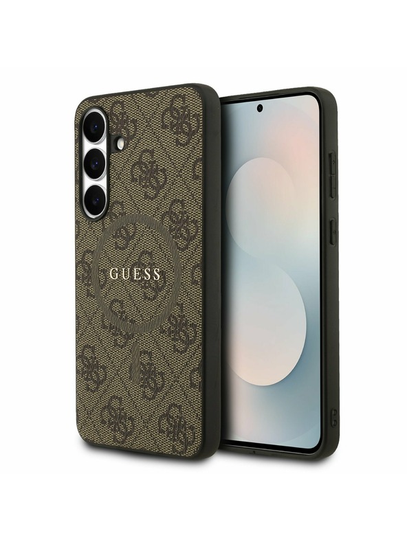 Guess Guess PU Leather 4G Colored Ring MagSafe Zadní Kryt pro Samsung Galaxy S25 FE Brown