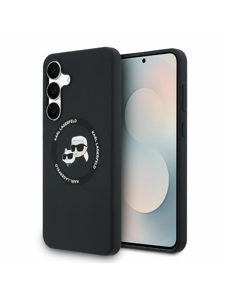 Karl Lagerfeld Karl Lagerfeld Liquid Silicone K&CH Heads MagSafe Zadní Kryt pro Samsung Galaxy S25 FE Black