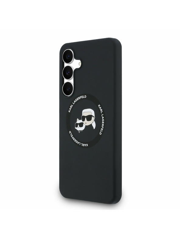 Karl Lagerfeld Karl Lagerfeld Liquid Silicone K&CH Heads MagSafe Zadní Kryt pro Samsung Galaxy S25 FE Black