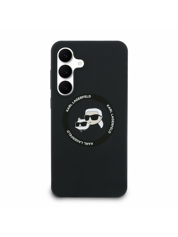 Karl Lagerfeld Karl Lagerfeld Liquid Silicone K&CH Heads MagSafe Zadní Kryt pro Samsung Galaxy S25 FE Black