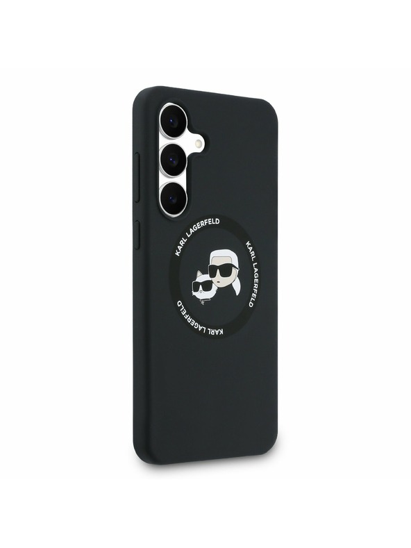 Karl Lagerfeld Karl Lagerfeld Liquid Silicone K&CH Heads MagSafe Zadní Kryt pro Samsung Galaxy S25 FE Black
