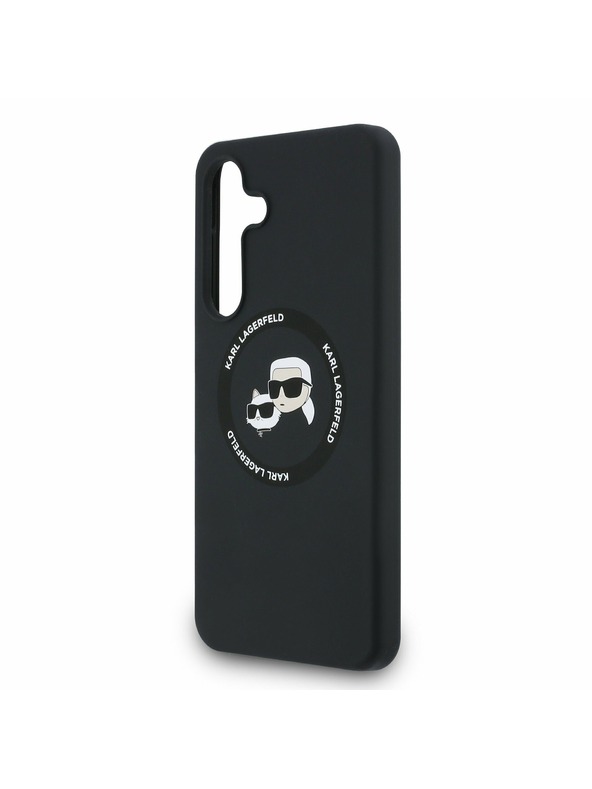 Karl Lagerfeld Karl Lagerfeld Liquid Silicone K&CH Heads MagSafe Zadní Kryt pro Samsung Galaxy S25 FE Black