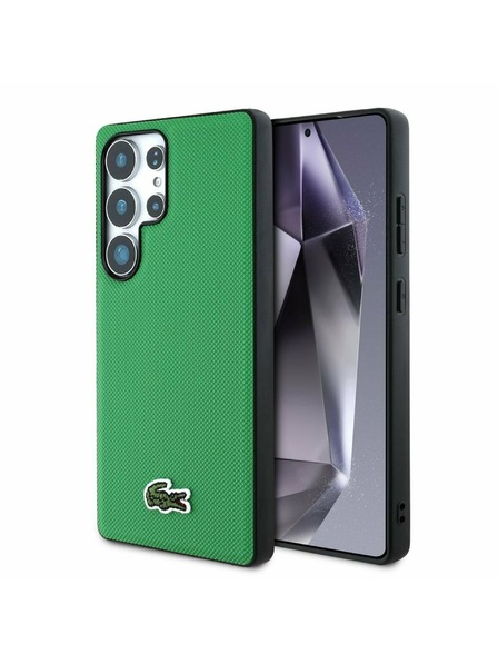 Lacoste Lacoste Iconic Petit Pique Woven Logo MagSafe Zadní Kryt pro Samsung Galaxy S25 Ultra Green
