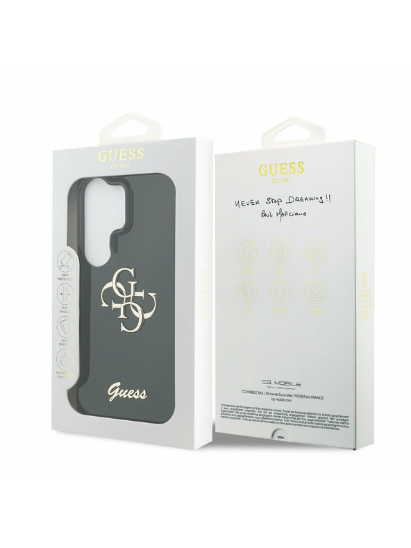 Guess Guess IML 4G Script Metal Logo Zadní Kryt pro Samsung Galaxy 26 Ultra Black