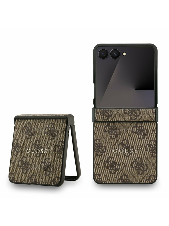 Guess Guess PU Leather 4G Colored Ring Magnetic Zadní Kryt pro Samsung Galaxy Z Flip 7 Brown